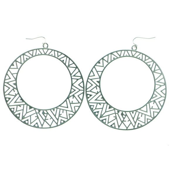 bebe Jewelry - Bebe large antique silver earring NWOT bbe35nc